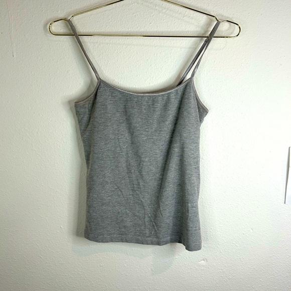 Wet Seal Gray Cami Tank Top Medium Stretch Cotton Adjustable Strap Basic Layer - Picture 1 of 7